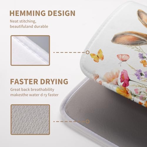 Spring Easter Dish Drying Mat for Kitchen Counter Easter Bunny Rabbit Eggs - Image 4