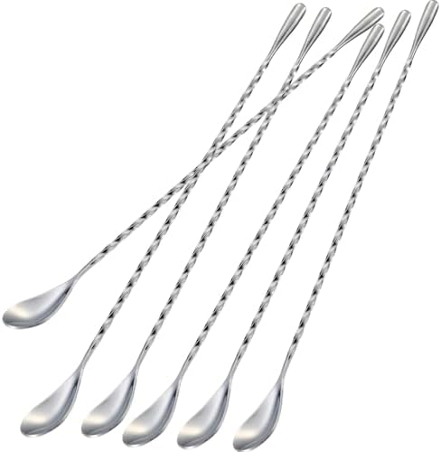 Briout Bar Spoon Cocktail Mixing Stirrers, 12” Long Handle by Briout
