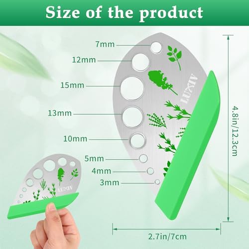 Luxiv Herb Stripper Tool Stainless Steel 9-Hole Leaf Peeler - Image 2