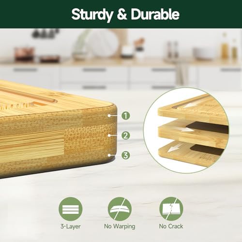 3-Piece Set Deep-Carbonized Bamboo Cutting Board - Image 3