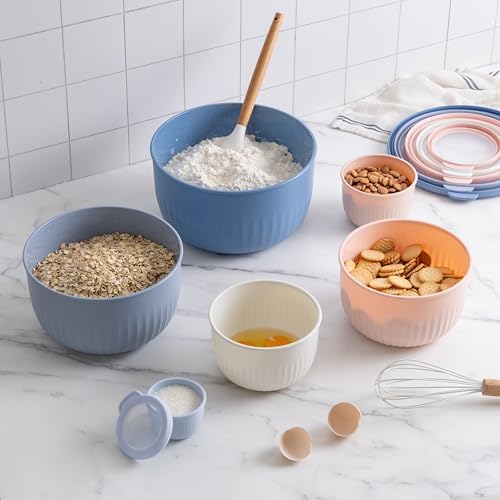 COOK WITH COLOR Prep Bowls with Lids- Wide and Deep Nesting Plastic Small - Image 7