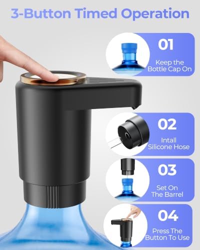 Water Jug Pump for 5 Gallon Bottle – Portable Electric USB-C Charging Dispenser - Image 3