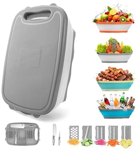 Gintan Camping Cutting Board, 9-in-1 Collapsible Chopping Board by Gintan