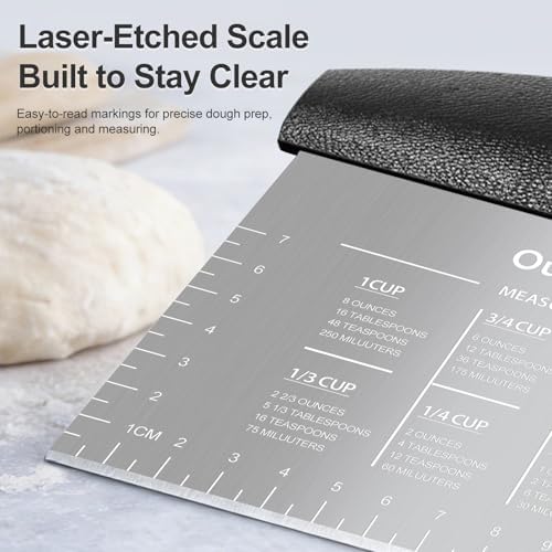 Ourokhome 2 Pack Bench Scraper Dough Cutter, Stainless Steel Dough Scraper - Image 3