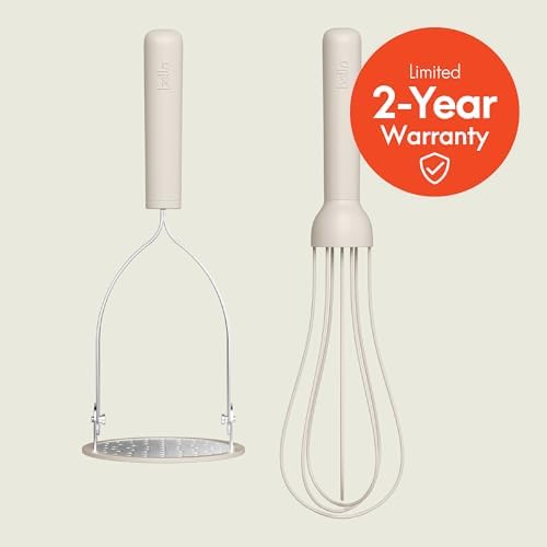 bella 2 Piece Fold Flat, Non-toxic Nonslip Masher and Whisk - Image 3