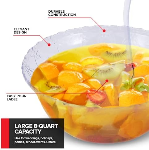 Stock Your Home Premium Plastic Punch Bowl - Image 3