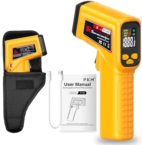 FKM Rechargeable Infrared Thermometer Gun, 13-Point Laser-High Precision by FKM