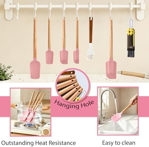 7 Piece Silicone Spatula Set, Food Grade Rubber Spatula Set - Image 3