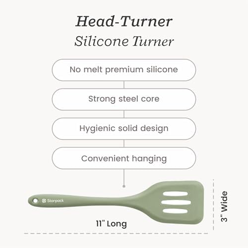 Starpack 'Head Turner' Premium Silicone Turner Spatula, 11.4" Slotted Spatula - Image 4