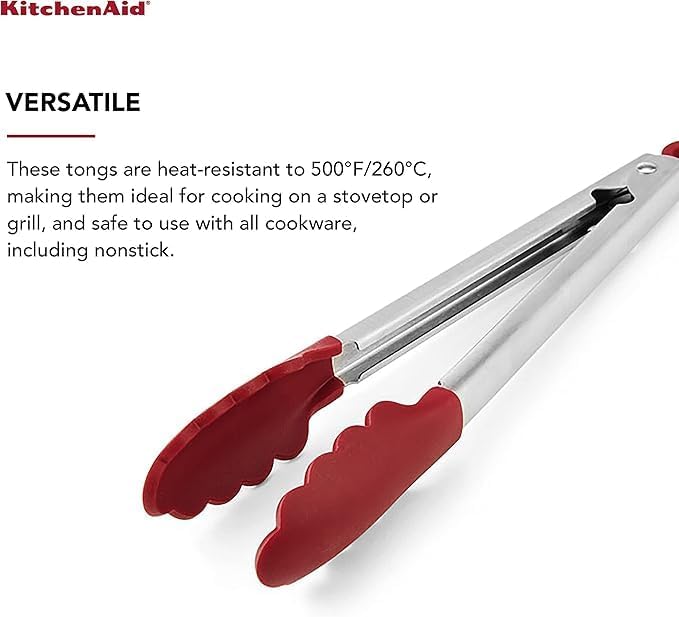 KitchenAid Silicone Stainless Steel Tongs, 12 Inch - Image 4