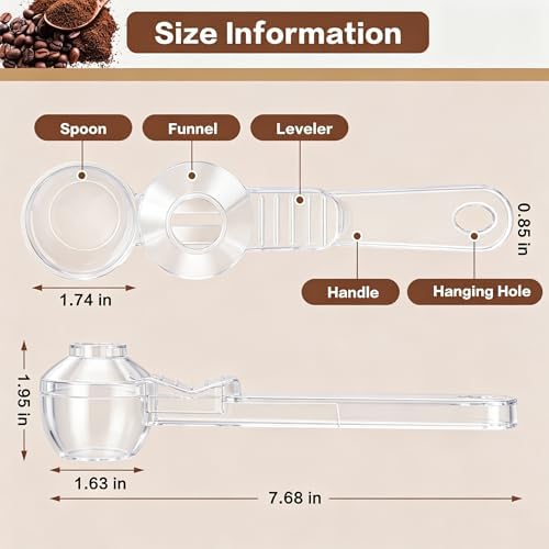 2-in-1 Coffee Scoop with Funnel, 2 Tbsp Measuring Spoon - Image 2