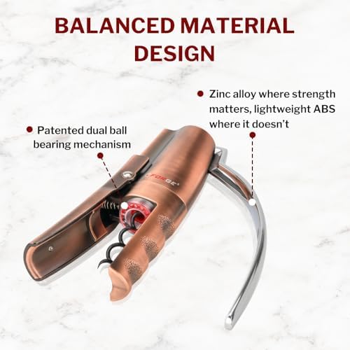 Forge Quality Compact Vertical Lever Corkscrew Wine Opener - Image 4