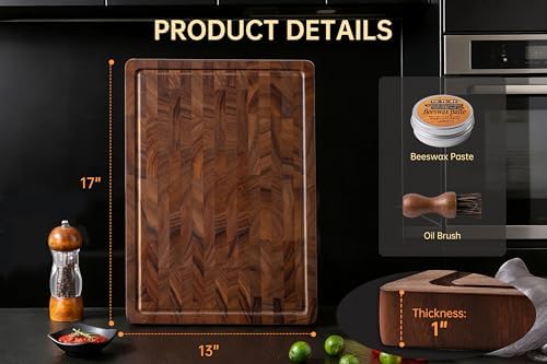 THETCHRY Walnut Cutting Boards for Kitchen, End Grain Wood Cutting Board - Image 5