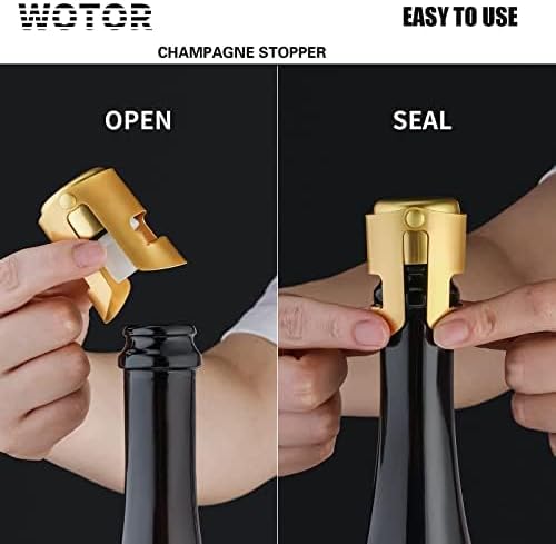 WOTOR Champagne Bottle Stoppers, Stainless Steel, 2 Pack - Image 3