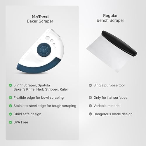 NexTrend blue 5-in-1 flexible dough and bowl scraper - Image 5