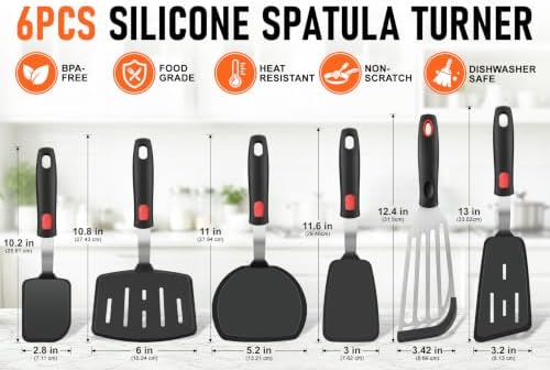 6Pcs Silicone Spatula Turner Set, Heat Resistant Silicone Spatula - Image 2