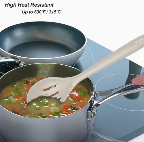 VOVOLY Silicone Spoons for Cooking, Solid & Slotted Spoon Set - Image 6