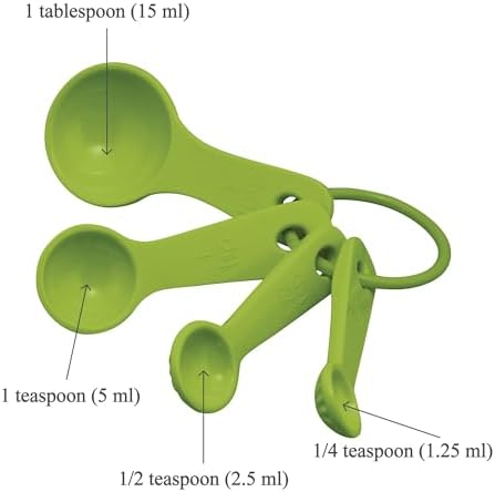 UP 4-Piece Latte Style Melamine Measuring Spoons Set, Professional Nesting - Image 2