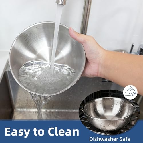 3-Set Stainless Steel Mixing Bowls Set | Metal Bowl Sets - Image 5