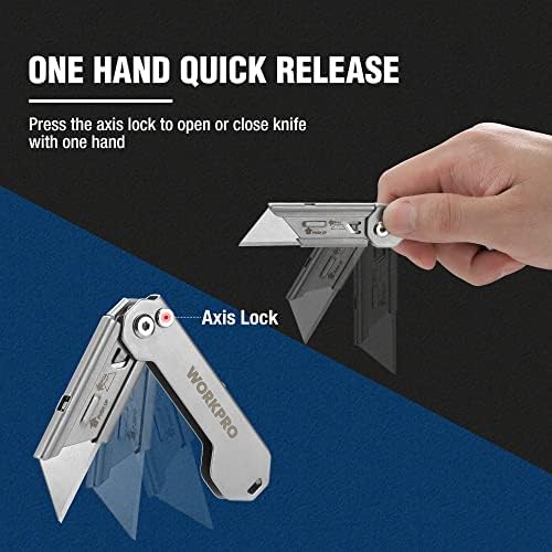 WORKPRO 3-Pack Folding Utility Knife - Image 2