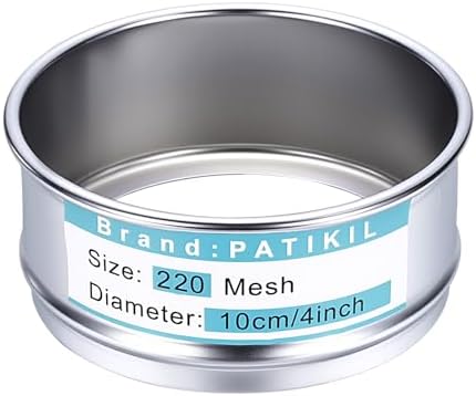 PATIKIL 220 Mesh Lab Sieve, 3.9" Diameter Sifting Screen 304 Stainless Steel by PATIKIL