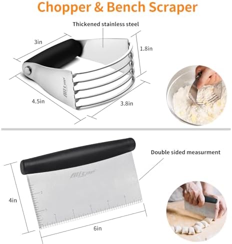 ALLTOP Stainless Steel Bench Scraper and Pastry Blender Cutter Set, Efficient - Image 2