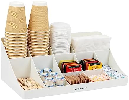 Mind Reader Cup and Condiment Station, Countertop Organizer, Coffee Bar by MindReader