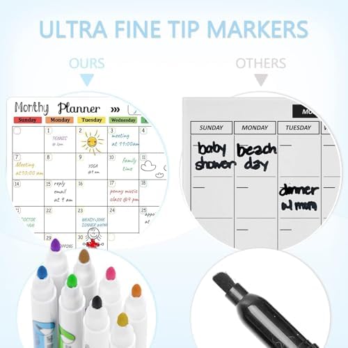 Hivillexun Magnetic Dry Erase Calendar Whiteboard Set - Image 3