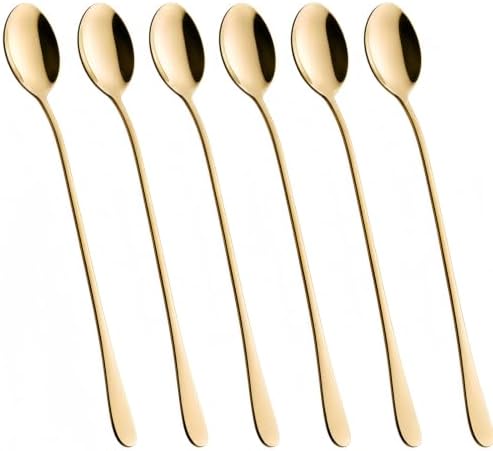8 Inch Long Handle Iced Tea Spoons, 18/8 Stainless Steel Coffee Spoons by Unknown