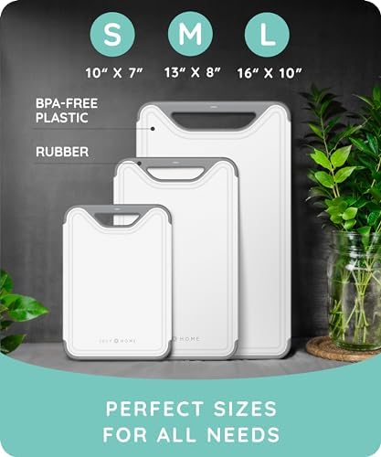 Cutting Boards for Kitchen, Plastic Cutting Board Set of 3, Dishwasher Safe - Image 3