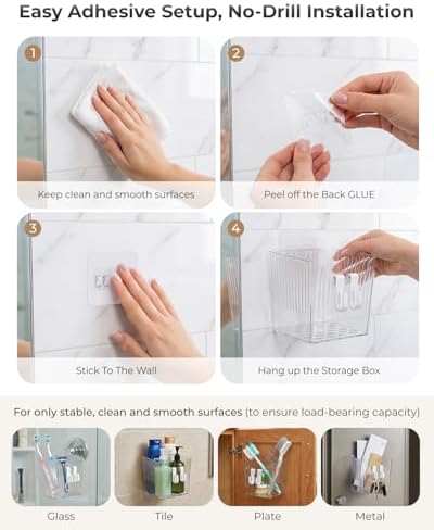 Wall Mount Organizer, 8 Hooks and 6 Pack Cabinet Door Storage Bins, - Image 3