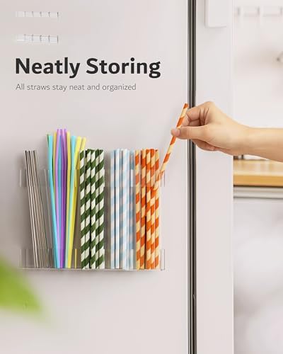 Magnetic Acrylic Straw Holder for Fridge - Image 5