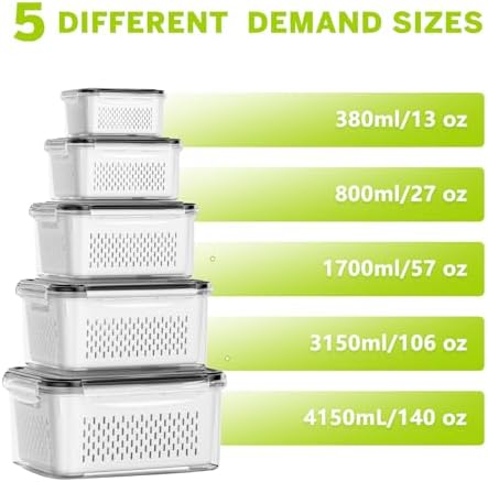 5 Pack Fruit Storage Containers - Image 3