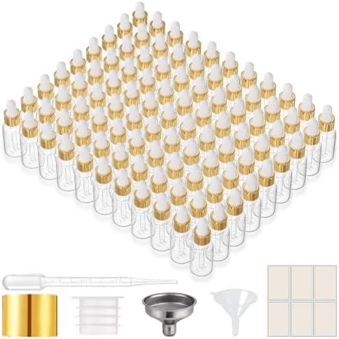 PrettyCare Glass Eye Dropper Bottles 99 Pack, 0.5oz Empty Thick Bottles Bulk by PrettyCare