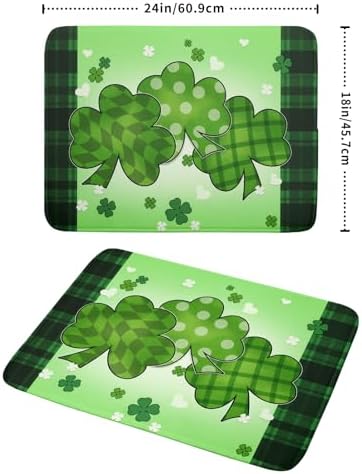 St Patricks Day Shamrocks Lucky Clovers Dish Drying Mat - Image 2