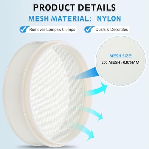 PATIKIL 200 Mesh Lab Sieve, 7.9" Diameter Sifting Screen Nylon Wire Cloth Fine - Image 3