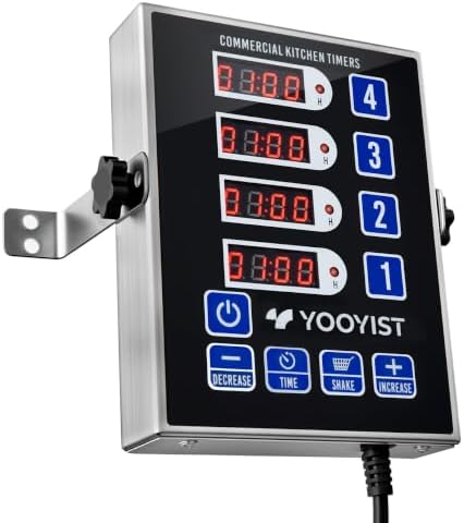 Commercial 4 Channel Digital Kitchen Timer Loud Alarm Cook Timer by YOOYIST