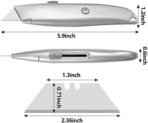 DIYSELF 2 Pack Box Cutter Knives, All-Metal Retractable Utility Knives - Image 5