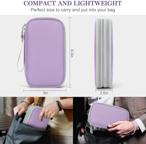 FYY Electronic Organizer, Travel Tech Pouch Bag, Light Purple - Image 2