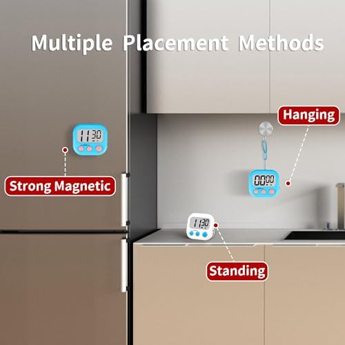 Timer for Kids Digital Kitchen Timers for Cooking- 2 Pack Blue White - Image 7