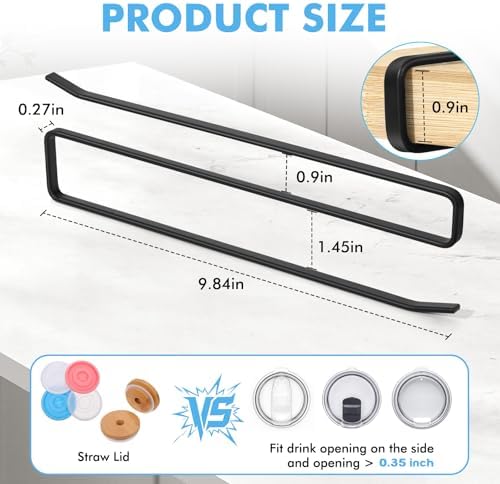 2 Pack Tumbler Lid Organizer, Under Cabinet Cup Lid Holder - Image 2