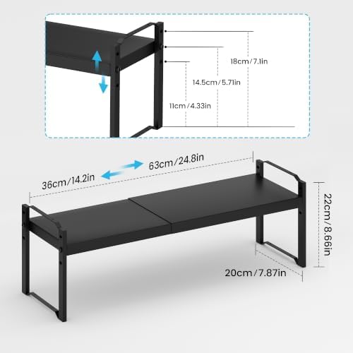Cawukege 2 Pack Expandable Cabinet Organizer Shelf, Metal Countertop Storage - Image 2