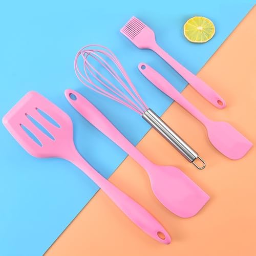 Silicone Spatula Set 5 Pieces Heat Resistant Non-Stick Rubber Spatulas - Image 2