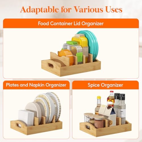 Lifewit Bamboo Lid Organizers for Inside Cabinet - Image 5