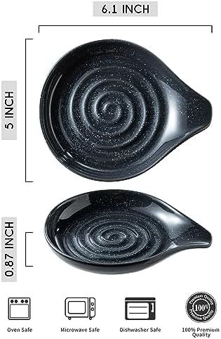 LAUCHUH Spoon Rest, Ceramic Spoon Holder - Image 2