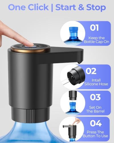 Water Jug Pump for 5 Gallon Bottle – Portable Electric USB-C Charging Dispenser - Image 4