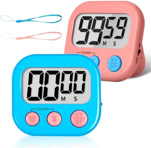 ZILLEEN Classroom Timer for Kids Teachers 2 Pack Digital Timers Blue Pink by ZILLEEN