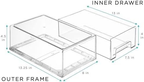 Sorbus Clear Stackable Storage Drawers - Image 3