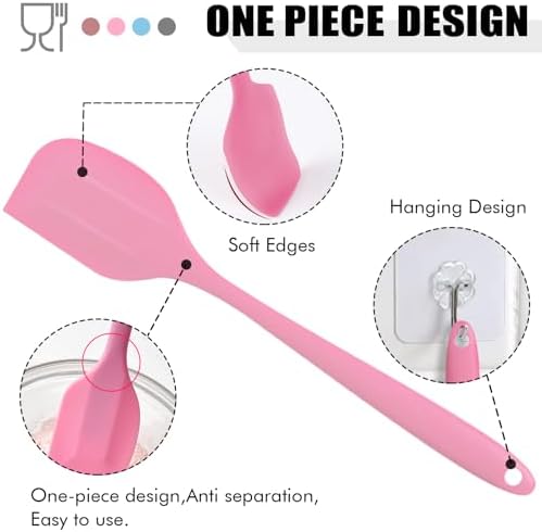 Silicone Spatula Set 5 Pieces Heat Resistant Non-Stick Rubber Spatulas - Image 6