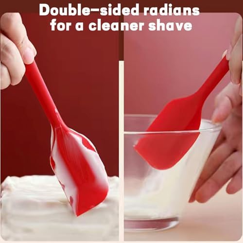 KAKAMINA Red Silicone Spatulas, 8 Pack 8.3 Inch, Sturdy Steel Core - Image 5